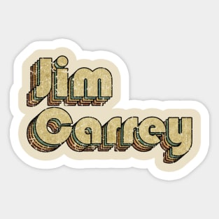 Jim Carrey // Vintage Rainbow Typography Style // 70s Sticker